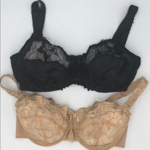 Panache Set of 2 Lace Super Bras, 36 DD or 36E